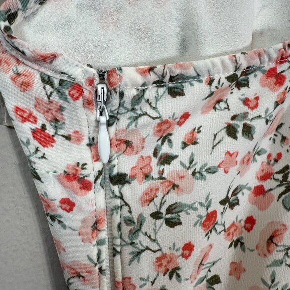 Abercrombie & Fitch Floral Dainty Mini Dress Women's Small White Cottage Boho - Picture 12 of 15
